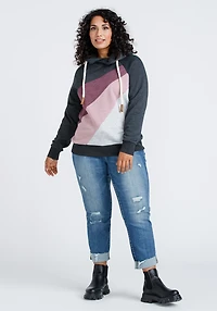 Women's Colour Block Popover Hoodie
