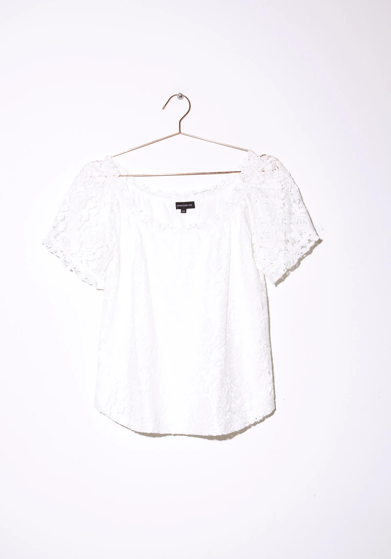 Women's Lace Peasant Top