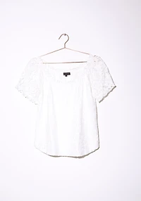 Women's Lace Peasant Top