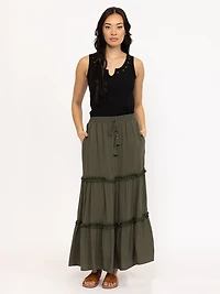 Women's Tiered Maxi Skirt