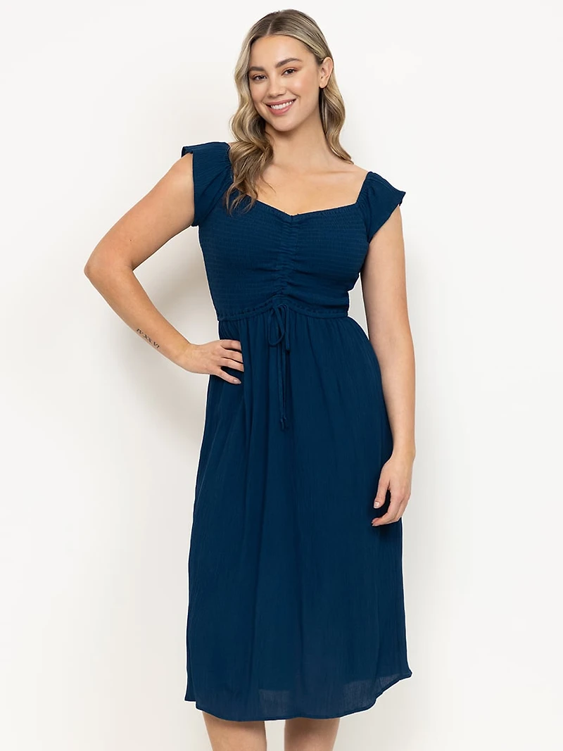 Women's Ruched Midi Dress