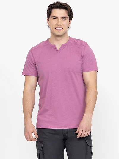 Men's Overdye Notch Henley Tee