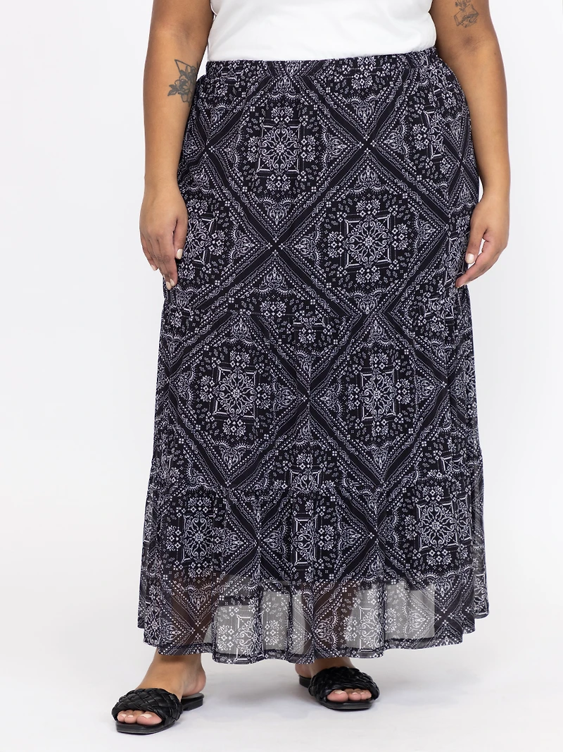 Women's Bandana Mesh Maxi Skirt