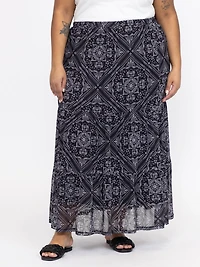 Women's Bandana Mesh Maxi Skirt