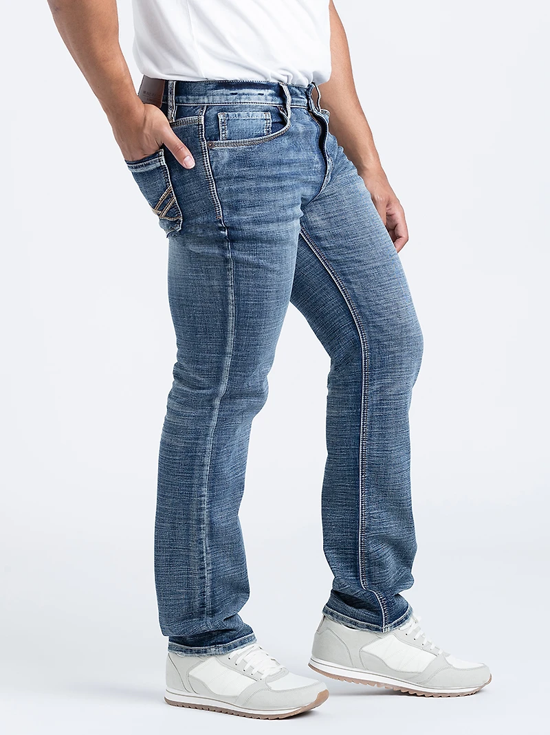 Men's Vintage Wash Slim Straight Jeans