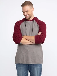 Men's Hooded Waffle Henley Shirt