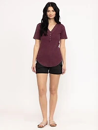 Women's High Rise Cuffed Distress Black