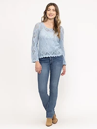 Women's Pointelle Sweater