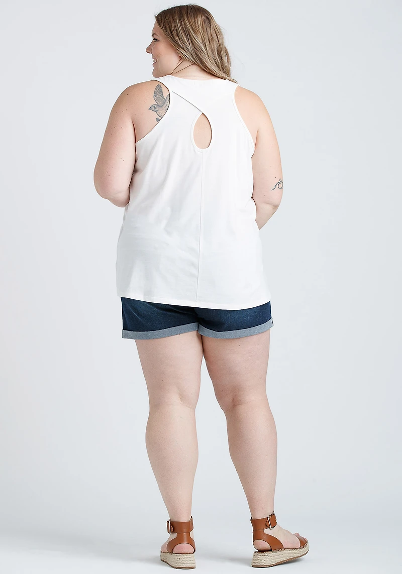 Women's Butterfly Heart Keyhole Tank