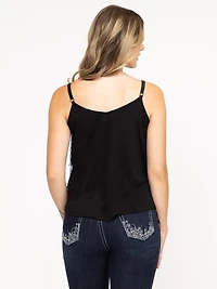 Women's Sequin Fringe Strappy Tank Top