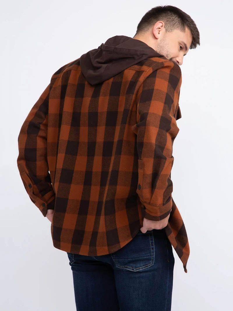 Men's Hooded Flannel Shirt