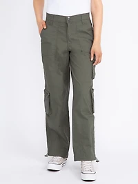 Women's 2 Button Poplin Loaded Cargo Pants