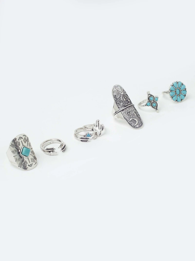 Women's Turquoise Boho Rings