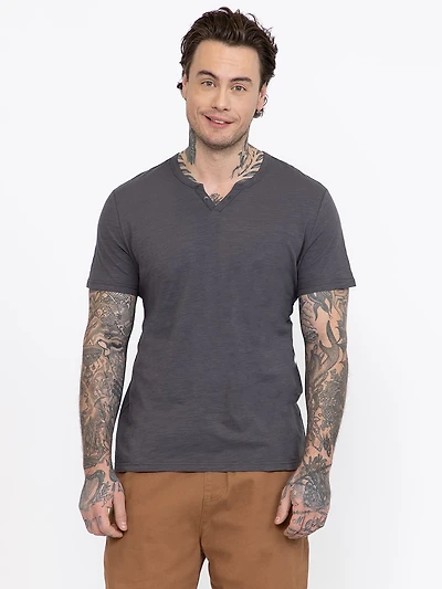 Men's Slub Notch Henley Tee
