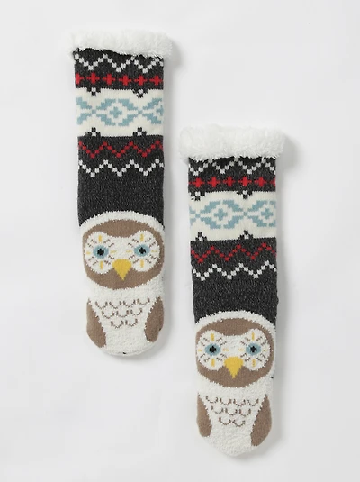 Women's Nordic Owl Slipper Sock