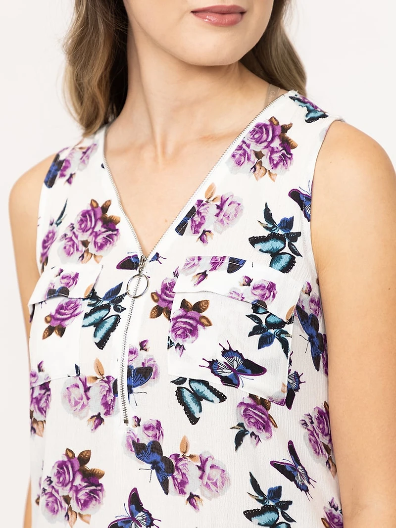 Women's Butterfly Floral Tank