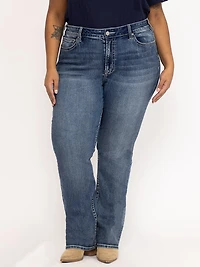 Women's Plus Medium Wash Straight Leg Jeans