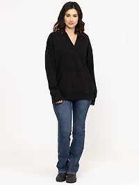Women's V Neck Pop Hoodie