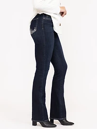 Women's Dark Wash Embellished Baby Boot Jeans