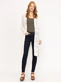 Women's Geometric Pointelle Duster