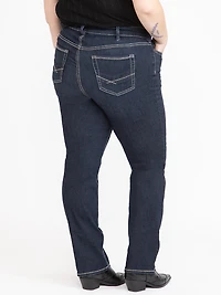 Women's Dark Wash Curvy Straight Jeans