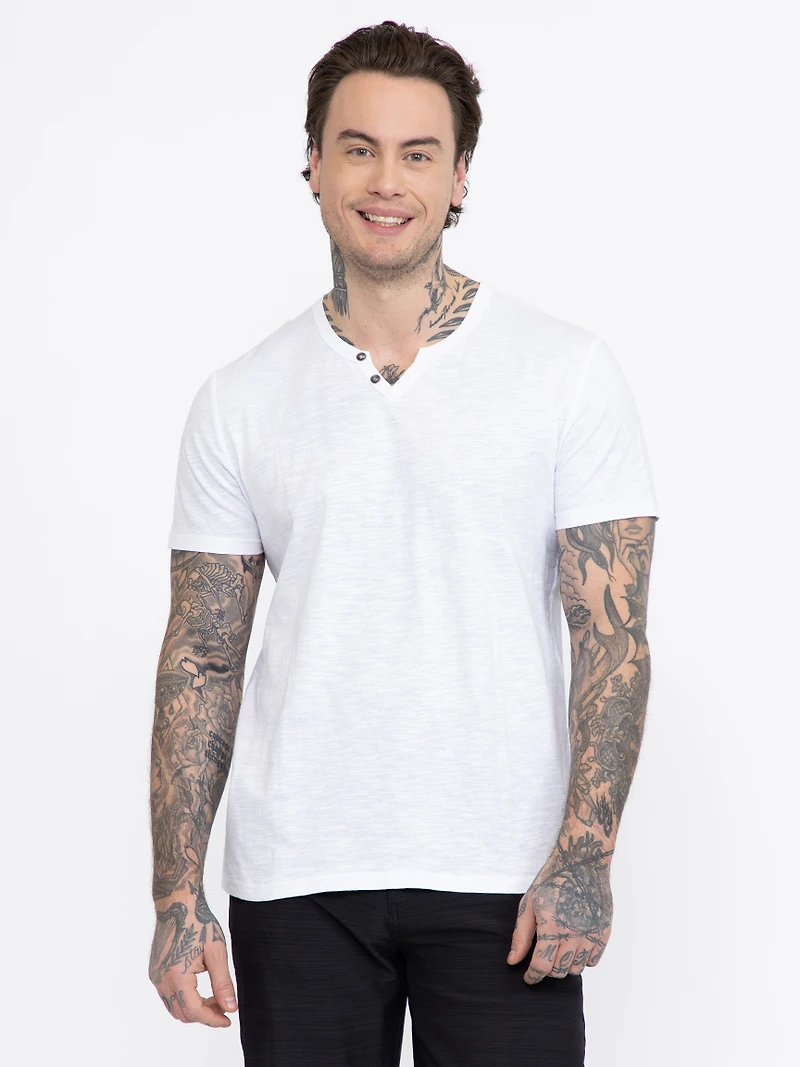 Men's Slub Notch Henley Tee