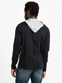 Men's Henley Hooded Shirt