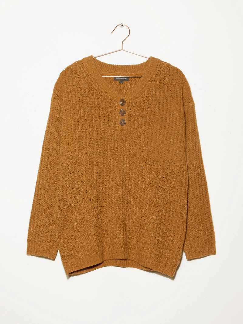 Women's Ribbed Boucle Henley