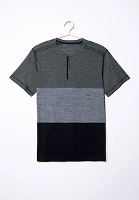 Men's Colour Block Henley Tee