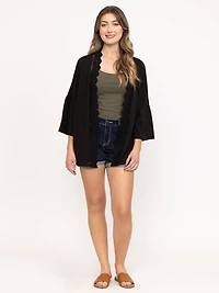 Women's Crochet Trim Cardigan