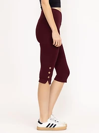 Women's Side Button Capri Legging