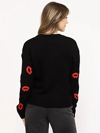 Women's Lip Button Front Cardigan