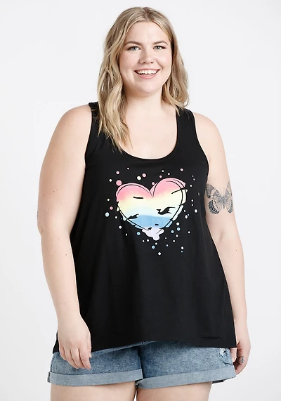 Women's Rainbow Heart Racerback Tank
