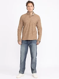 Men's Mock Neck Henley Shirt