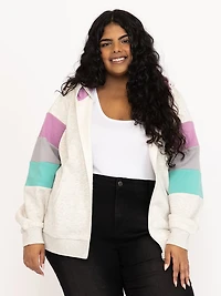 Women's Colour Block Zip Hoodie