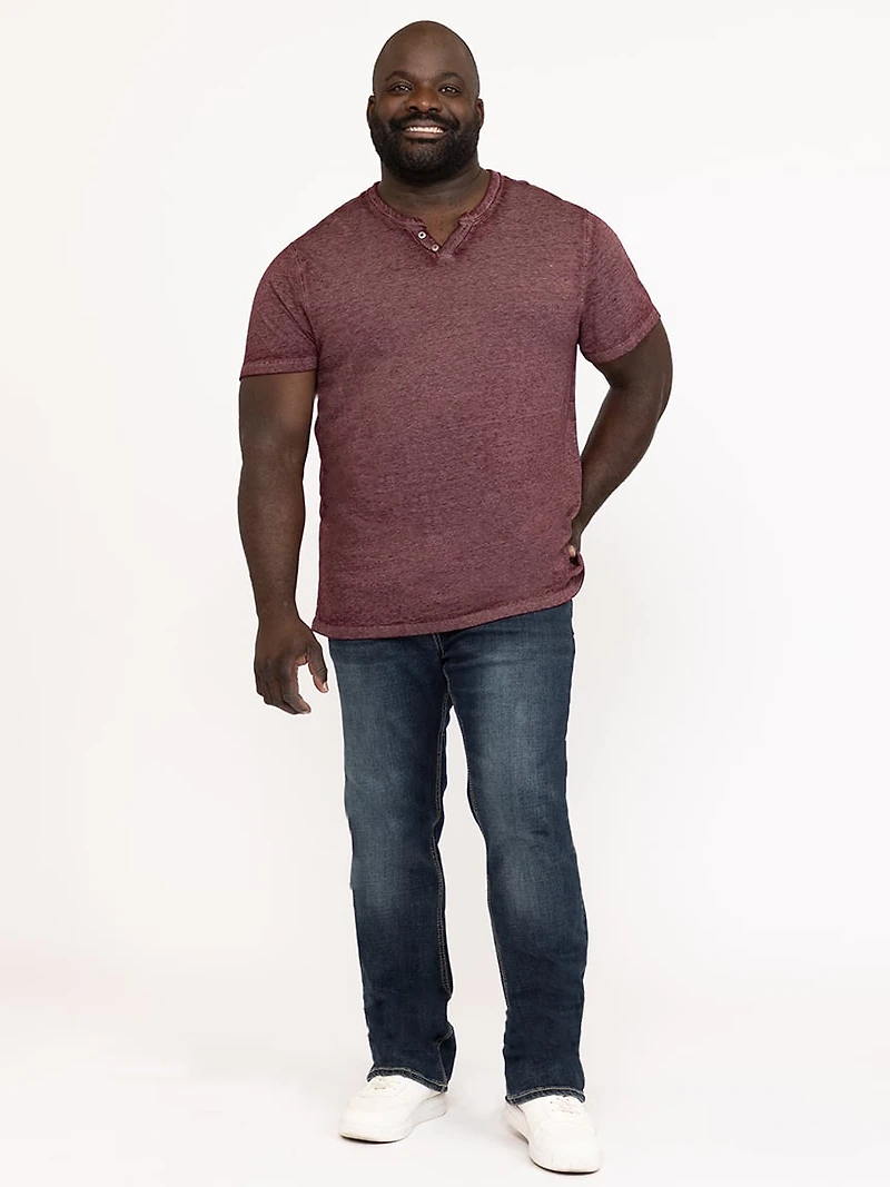 Men's Burnout Henley Tee