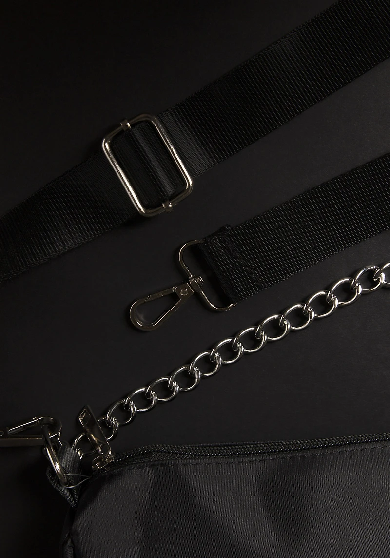 Women's Chain Nylon Crossbody Bag