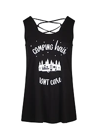 Women's Camping Hair Cage Back Tank