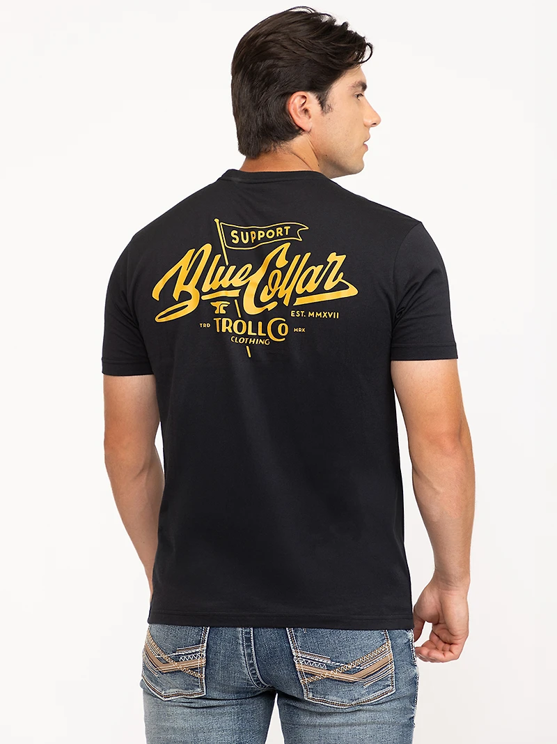 Men's Support Blue Collar Tee