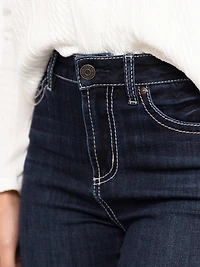 Women's Dark Wash Embellished Baby Boot Jeans