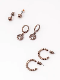 Women's Brushed Paw Earring Set