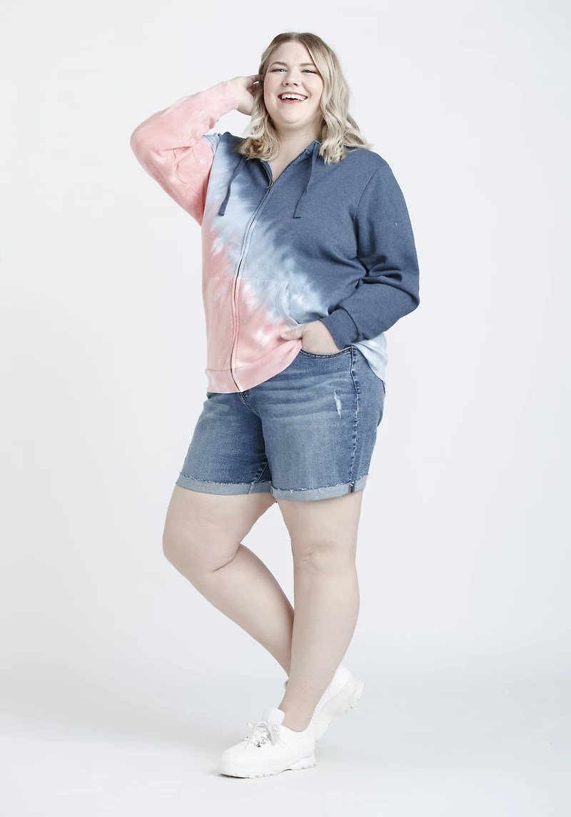 Women's Ombre Zip Front Hoodie