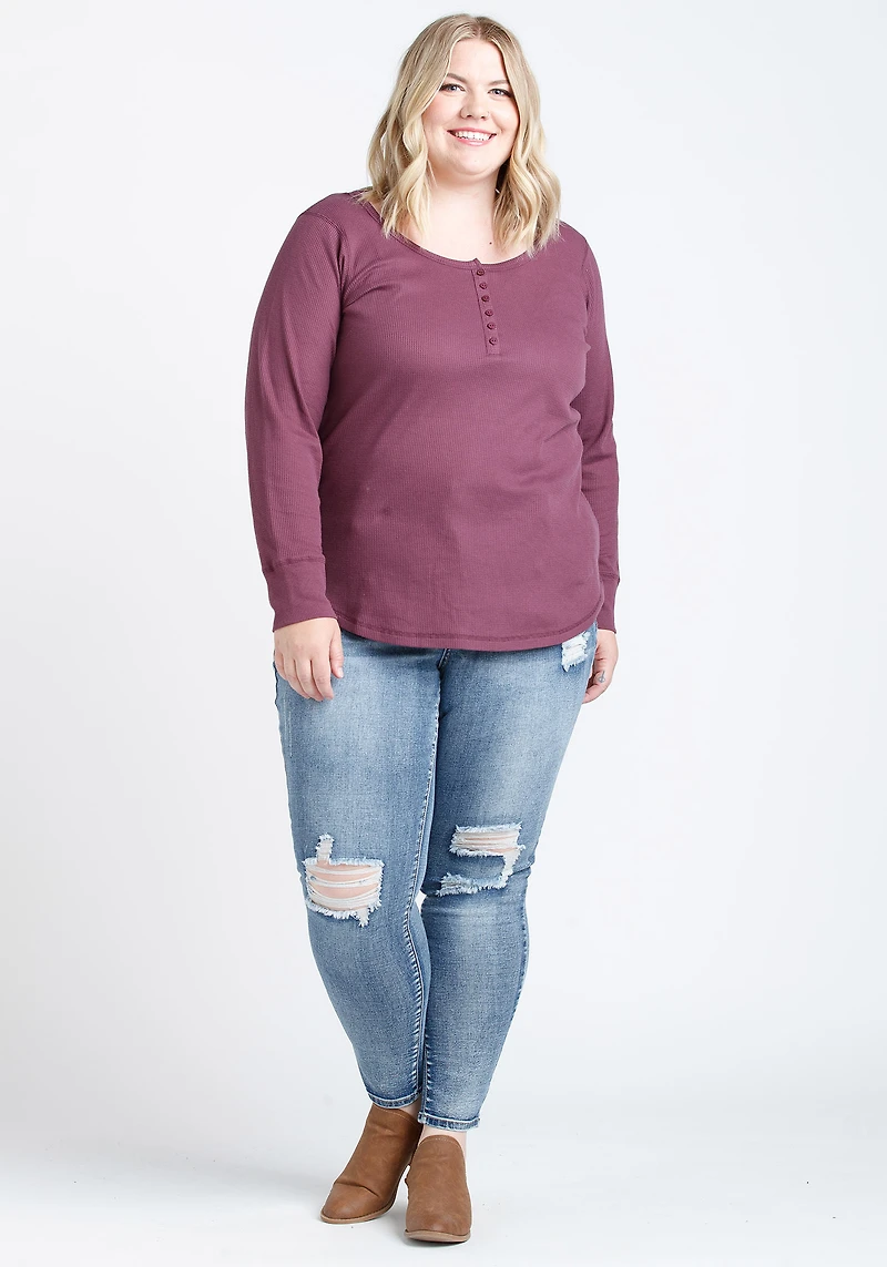 Women's Waffle Henley