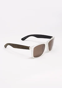 Men's Wood Arm Wayfarer Sunglass