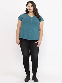 Women's Studded V Neck Tee
