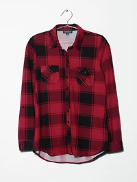 Women's Buffalo Knit Plaid Shirt