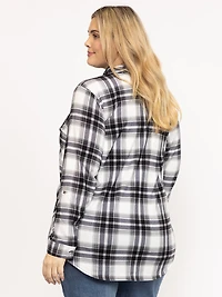Women's Brushed Knit Plaid Shirt