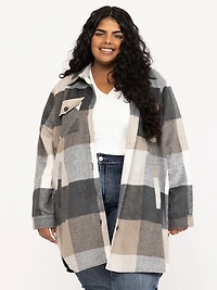 Women's Plaid Button Front Shacket