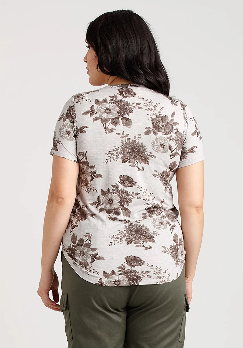 Women's Floral Scoop Neck Tee