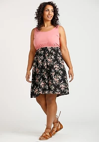 Women's Floral Colour Block Dress